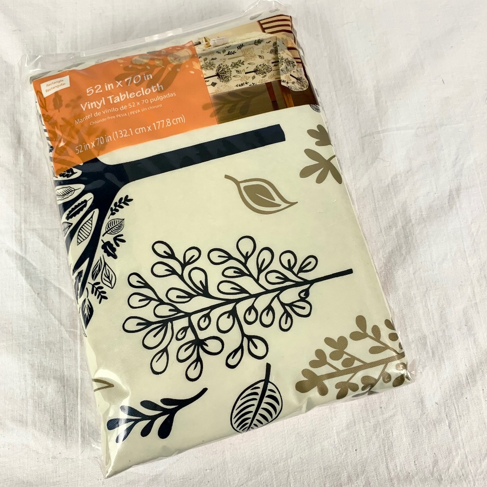 Brand New Mainstays Autumn Fall Trees Vinyl Flannel Tablecloth 52 X 70 Sealed